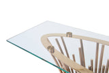 Paxton Modern Glass + Rosegold Console Table