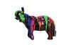 Multi Colored Black Elephant Sculpture