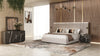 Queen Penelope + Aspen Modern Beige Velvet + Brown Ash Bedroom Set