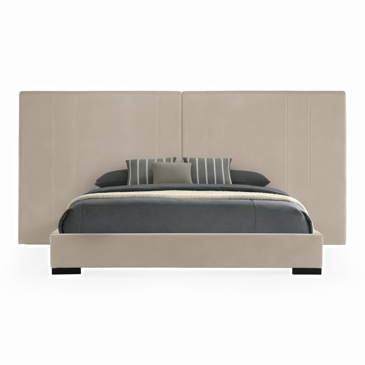 Penrose Modern Beige Fabric Bed