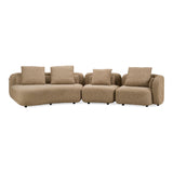 Percy Contemporary Beige Fabric Left Facing Chaise Sectional Sofa