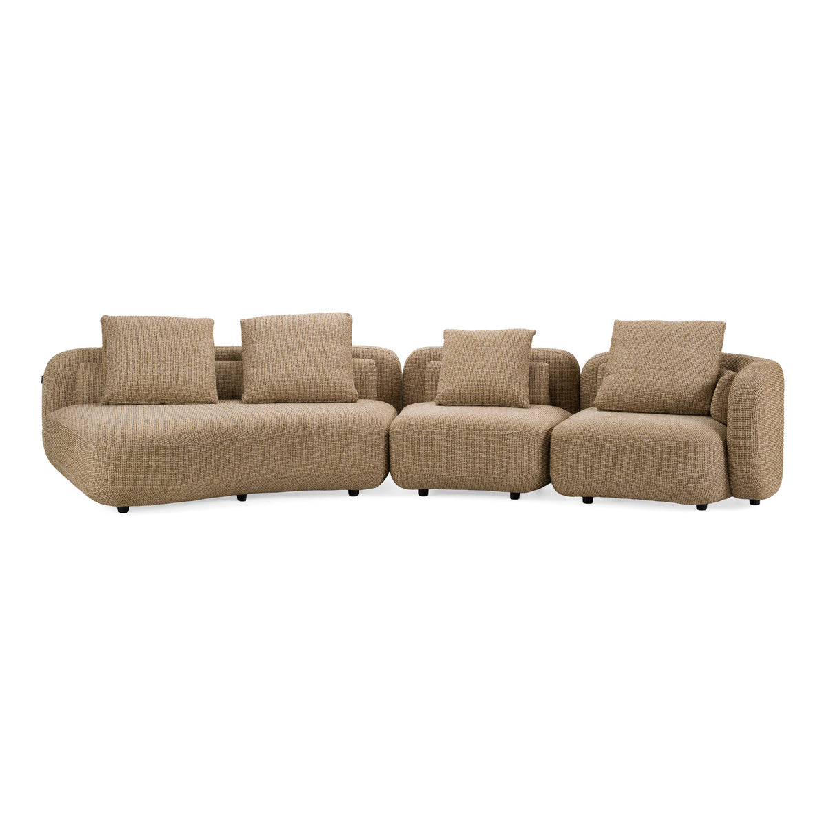 Percy Contemporary Beige Fabric Left Facing Chaise Sectional Sofa