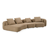 Percy Contemporary Beige Fabric Left Facing Chaise Sectional Sofa
