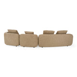 Percy Contemporary Beige Fabric Left Facing Chaise Sectional Sofa