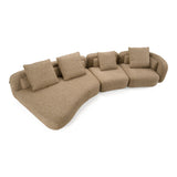 Percy Contemporary Beige Fabric Left Facing Chaise Sectional Sofa