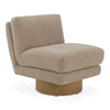 Petito Modern Beige Fabric + Chestnut Accent Chair
