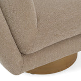 Petito Modern Beige Fabric + Chestnut Accent Chair