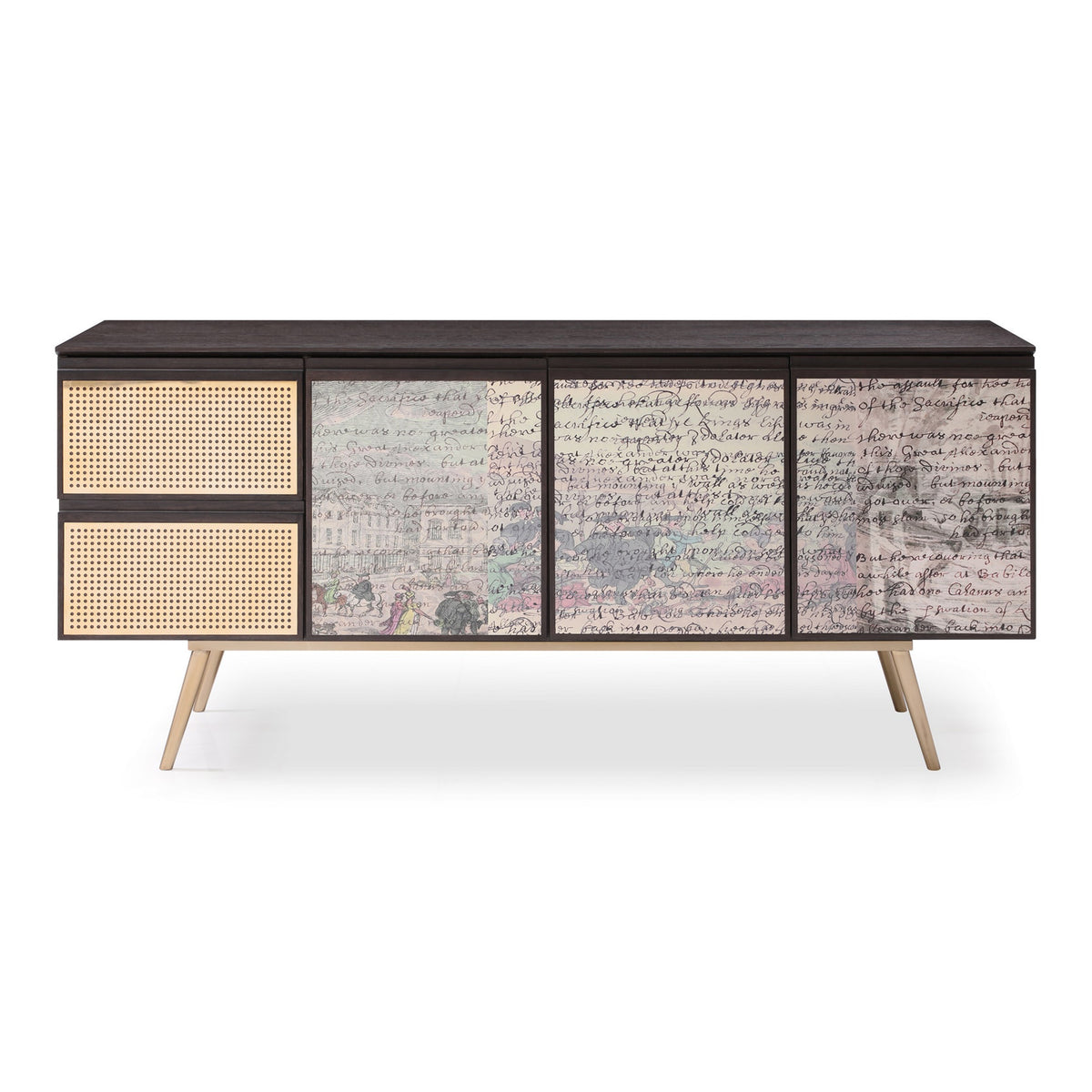 Phelan Modern Smoked Ash & Brass Buffet