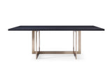 Pike Modern Black Ash & Brass Dining Table