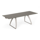 Pittson Modern Extendable Grey Glass Dining Table