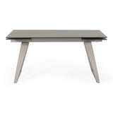 Pittson Modern Extendable Grey Glass Dining Table