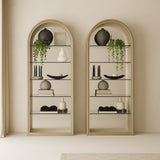 Poise Modern Antique Brass + Mirror Bookcase