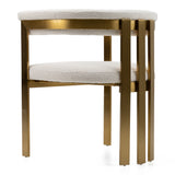 Pontiac Modern Beige Sherpa + Gold Dining Chair