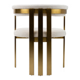 Pontiac Modern Beige Sherpa + Gold Dining Chair