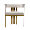 Pontiac Modern Beige Sherpa + Gold Dining Chair