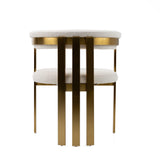 Pontiac Modern Beige Sherpa + Gold Dining Chair