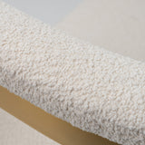 Pontiac Modern Beige Sherpa + Gold Dining Chair