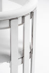 Pontiac Modern White Vegan Leather + Stainless Steel Dining Chair