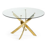 Pyrite Modern Round Glass Dining Table