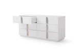 Token Modern White + Stainless Steel Bedroom Set