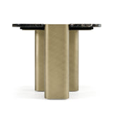 Quest Modern Black Rose Marble + Antique Brass End Table