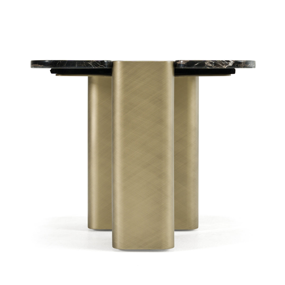 Quest Modern Black Rose Marble + Antique Brass End Table