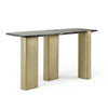 Quest Modern Black Rose Marble + Antique Brass Console Table