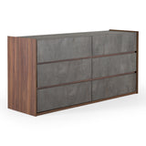 Lamont + Rado Modern Beige Fabric + Walnut 4-Piece Bedroom Set