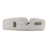 Rainier Contemporary Off-White Fabric + Antique Brass Sofa