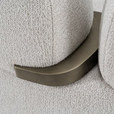 Rainier Contemporary Off-White Fabric + Antique Brass Sofa