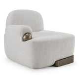 Rainier Contemporary Off-White Fabric + Antique Brass Accent Chair