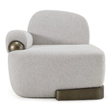 Rainier Contemporary Off-White Fabric + Antique Brass Accent Chair