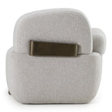 Rainier Contemporary Off-White Fabric + Antique Brass Accent Chair