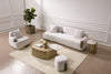 Rainier Contemporary Off-White Fabric + Antique Brass Accent Chair