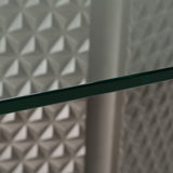 Raphael Modern Glass + Silver Dining Table