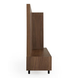 Raskin Contemporary Walnut Entertainment Center with LED Lighting