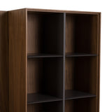 Raskin Contemporary Walnut Entertainment Center with LED Lighting