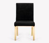 Reba Modern Black Velvet & Gold Dining Chair (Set of 2)