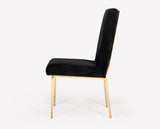 Reba Modern Black Velvet & Gold Dining Chair (Set of 2)