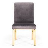 Reba Modern Grey Velvet & Gold Dining Chair (Set of 2)