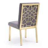 Reba Modern Grey Velvet & Gold Dining Chair (Set of 2)