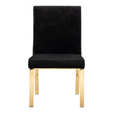 Reba Modern Black Velvet & Gold Dining Chair (Set of 2)