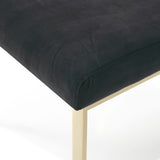 Reba Modern Black Velvet & Gold Dining Chair (Set of 2)