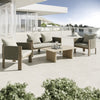 Salvora Outdoor Beige Fabric & Grey Rope Chair