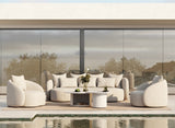 Tabarca Outdoor Beige Fabric 4 Seat Sofa + 2 Chairs