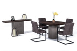 Renzo Modern Round Oak & Concrete Dining Table