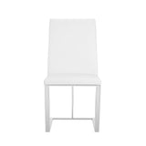 Frankie Modern White & Brushed Stainless Steel Dining Chair