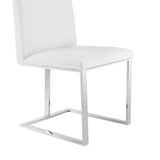 Frankie Modern White & Brushed Stainless Steel Dining Chair