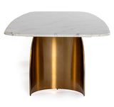 Reynold Glam Faux Marble + Gold Stainless Steel Dining Table