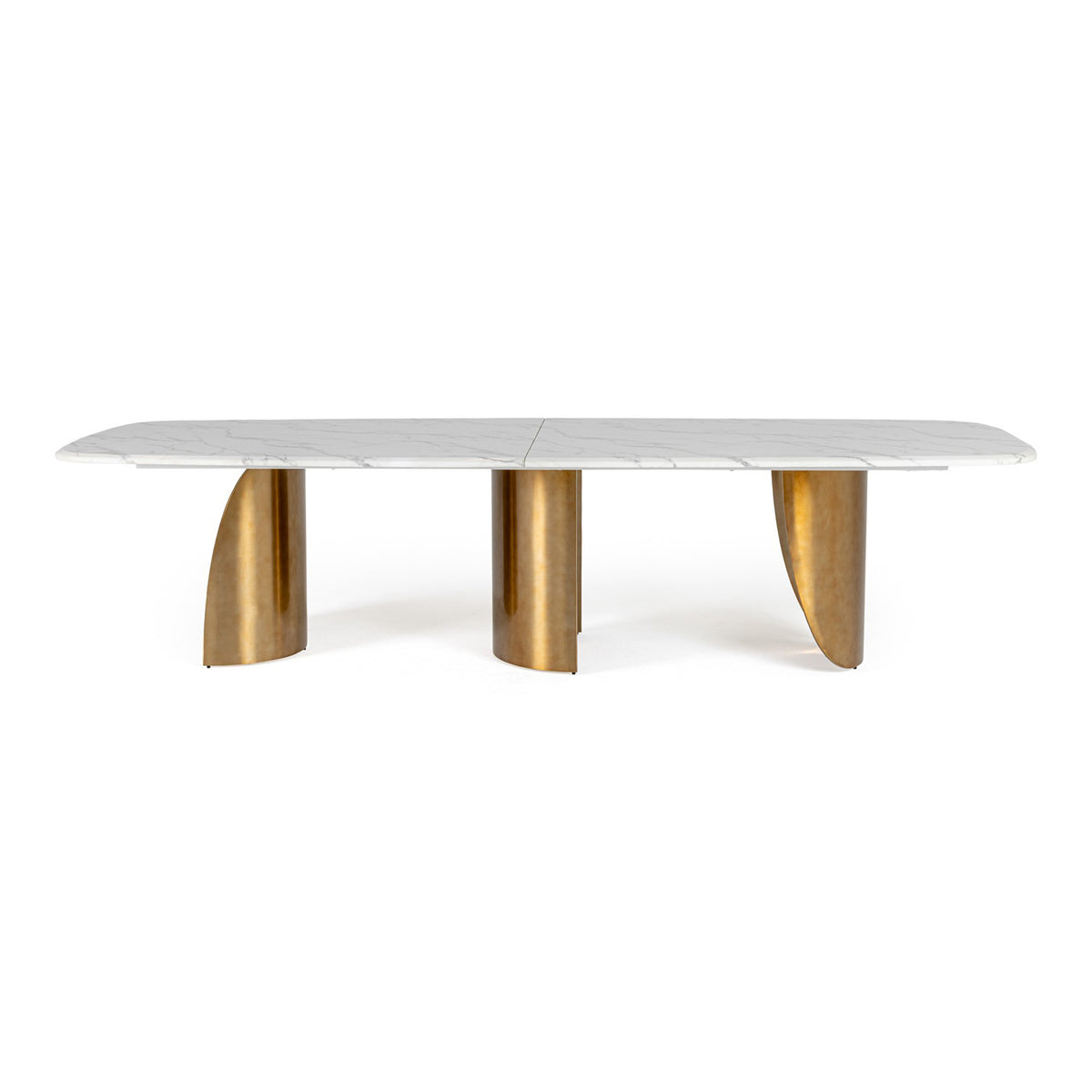 Reynold Glam Faux Marble + Gold Stainless Steel Dining Table
